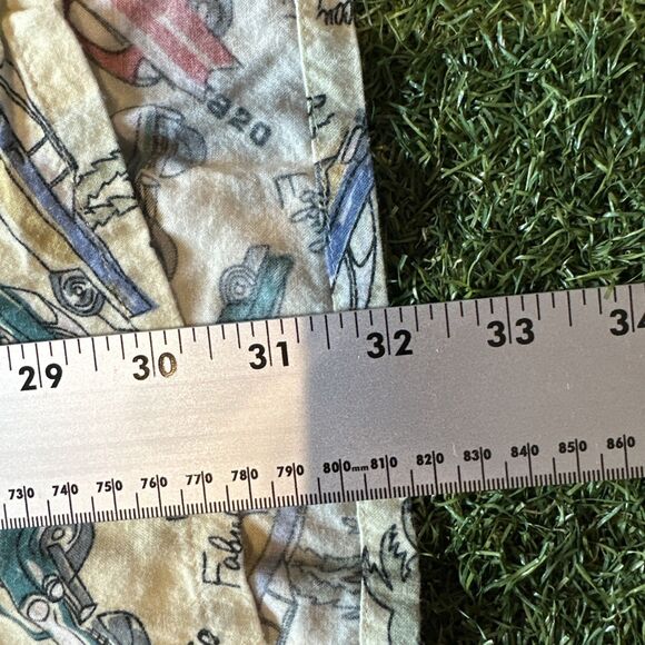 Vintage Modern Edge Hawaiin Style Polo Shirt Mens Large 1950 Classic Car Design - Picture 3 of 10